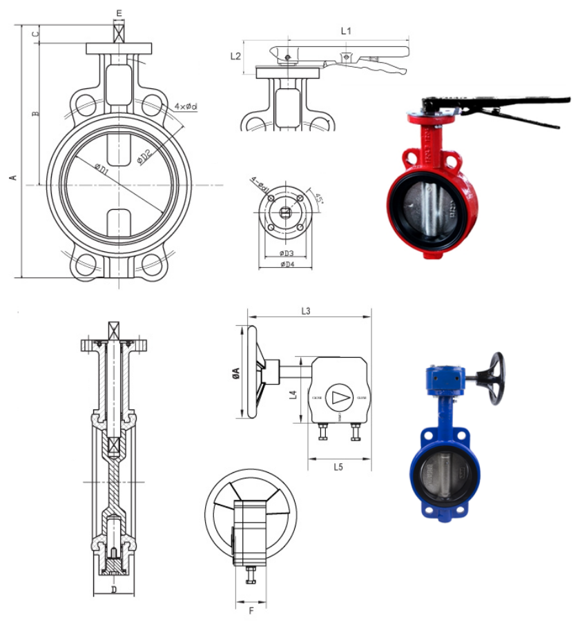 Wafer Ype Butterfly Valve