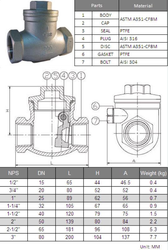 Screwed Swing Check Valve